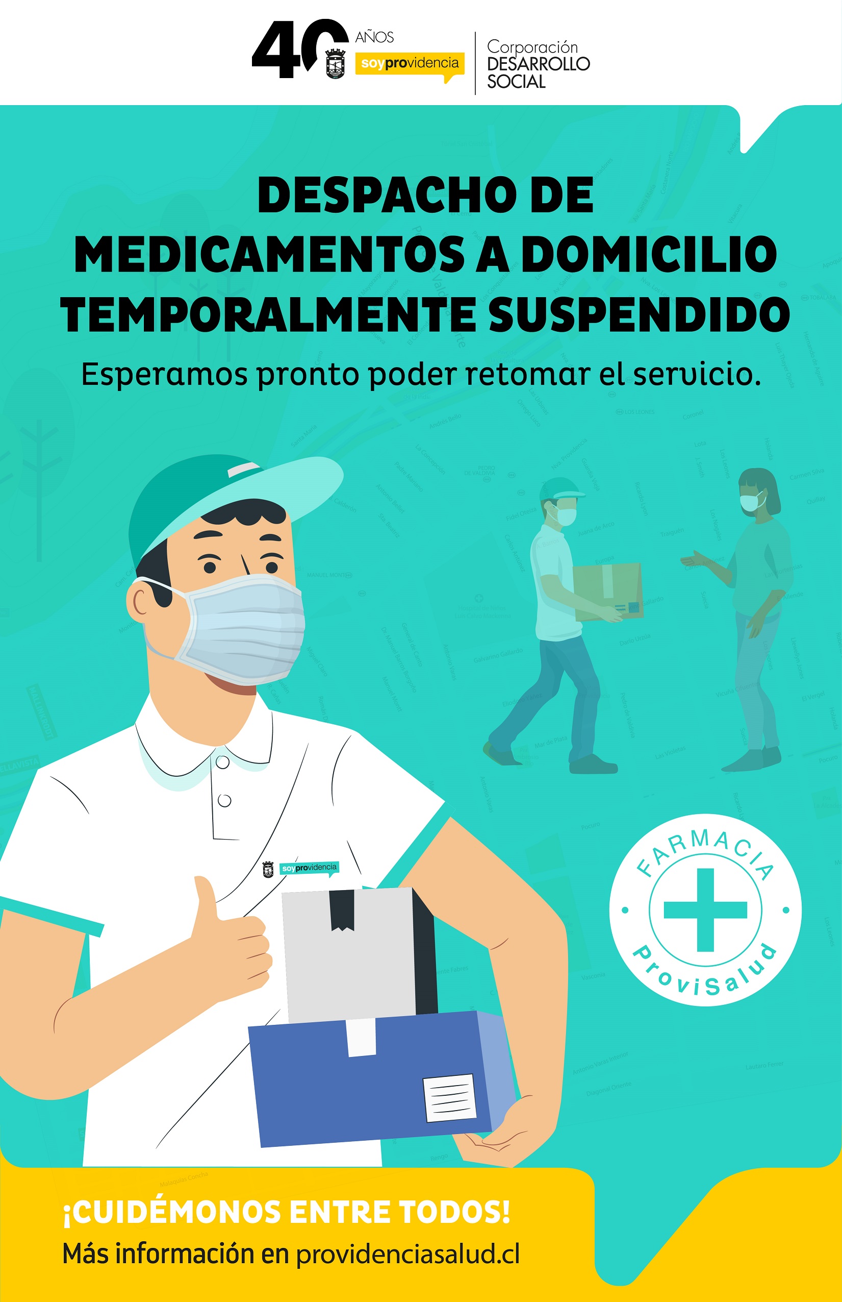 Suspensión temporal servicio despacho a domicilio Farmacia Comunitaria